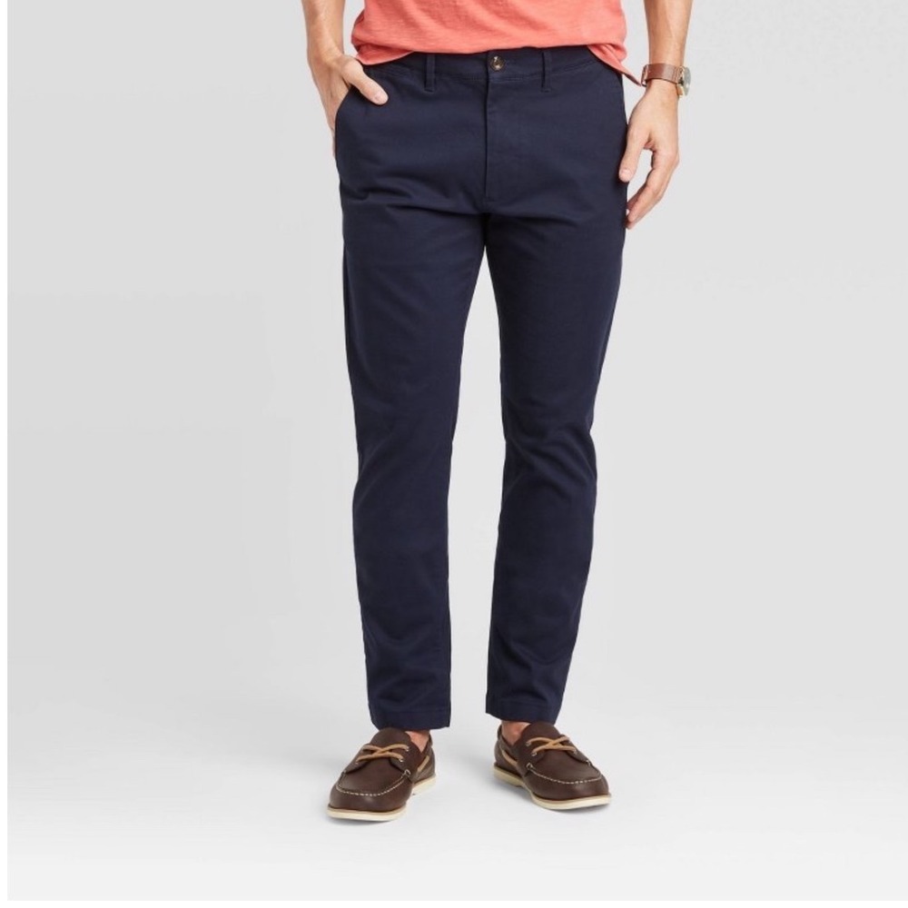 Goodfellow & Co Mens Every Wear Chino Slim Fit Navy Blue Pants 31x30